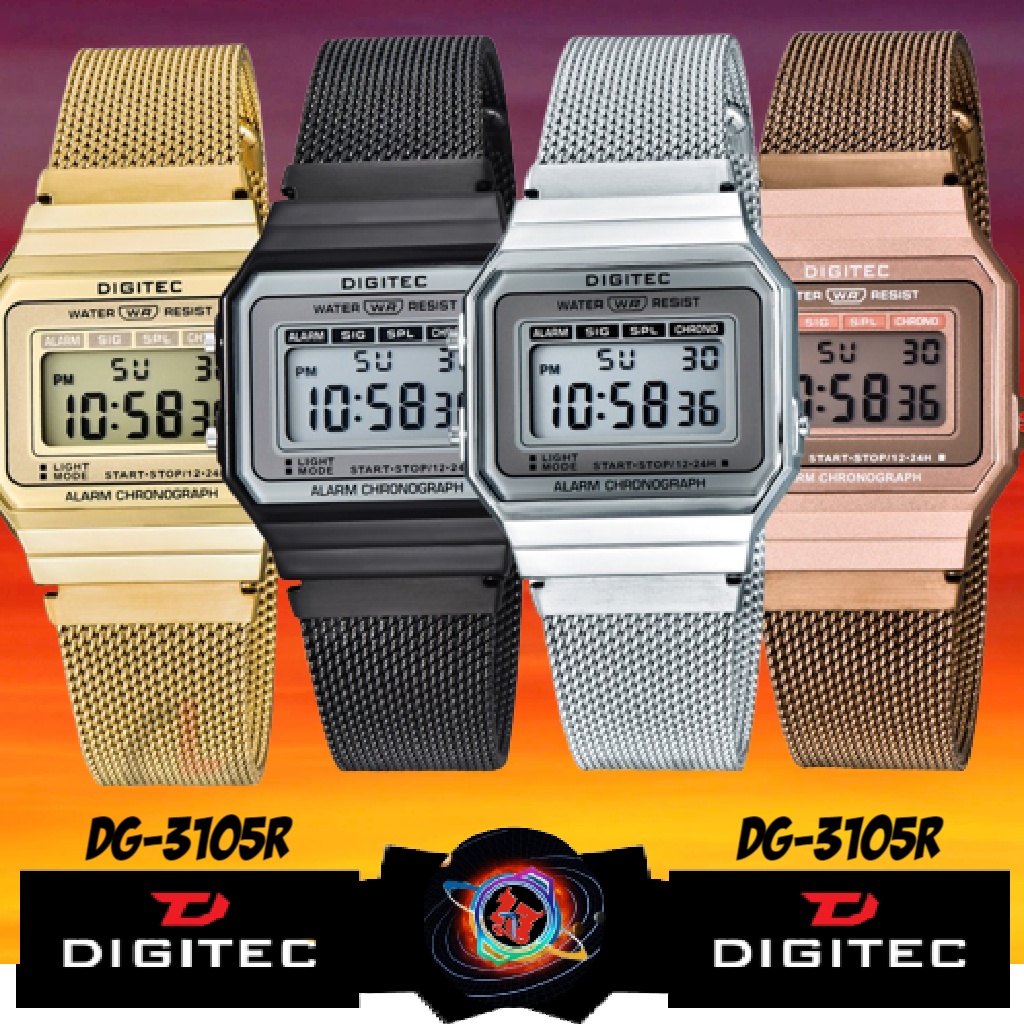 Jam Tangan Wanita Digitec Original Digital Stainless series