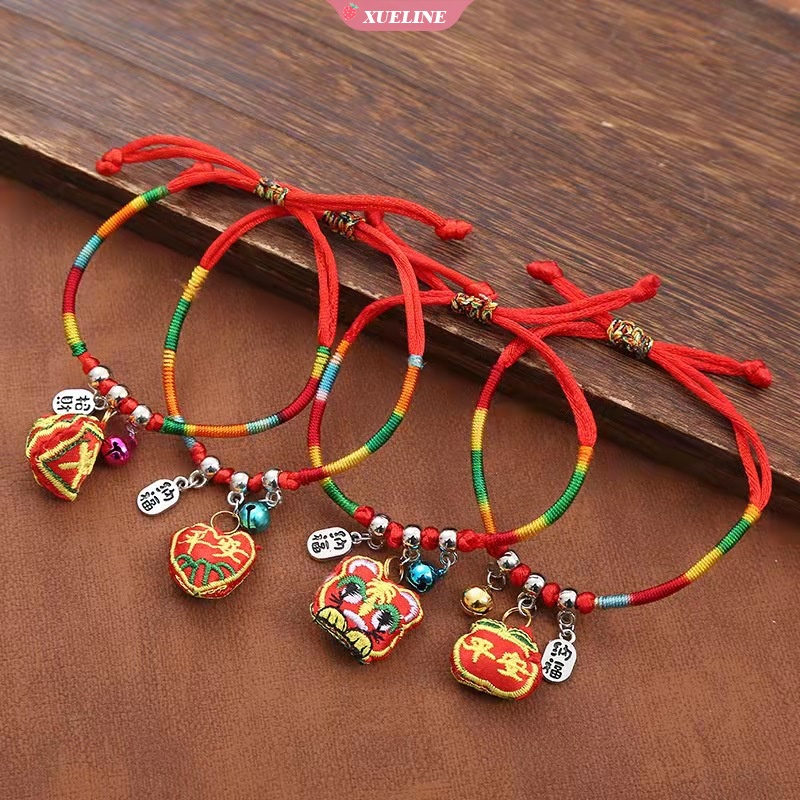 Festival Perahu Naga Gelang Tali Merah Buatan Tangan Kepala Harimau zongzi Kecil adjustable Tali Warna-Warni Gelang Bordir Tali Perdamaian [ZXL]