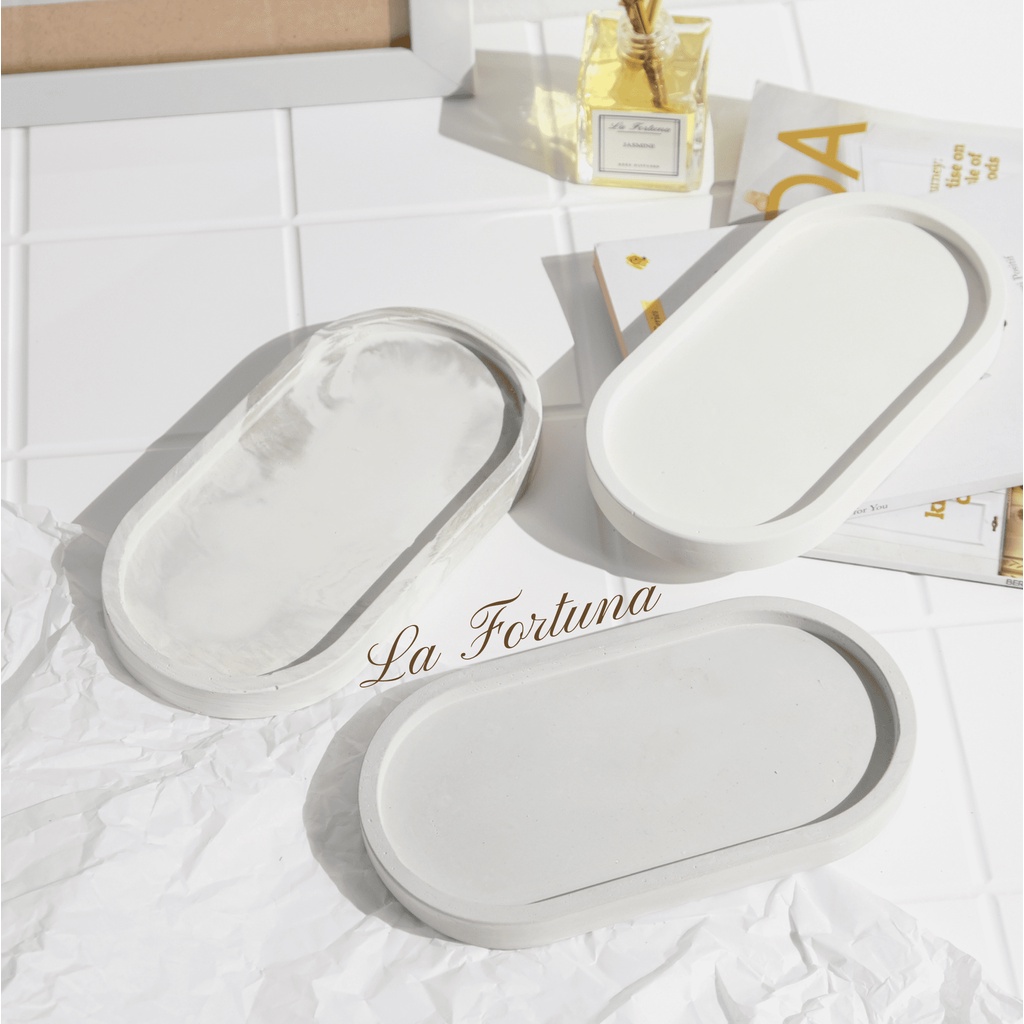 COASTER TATAKAN - LA FORTUNA | COASTER SEMEN | TATAKAN MARBLE | TATAKAN SEMEN | TATAKAN SEMEN | TRAY AESTHETIC | COASTER CONCRETE | OVAL TRAY | NAMPAN TATAKAN