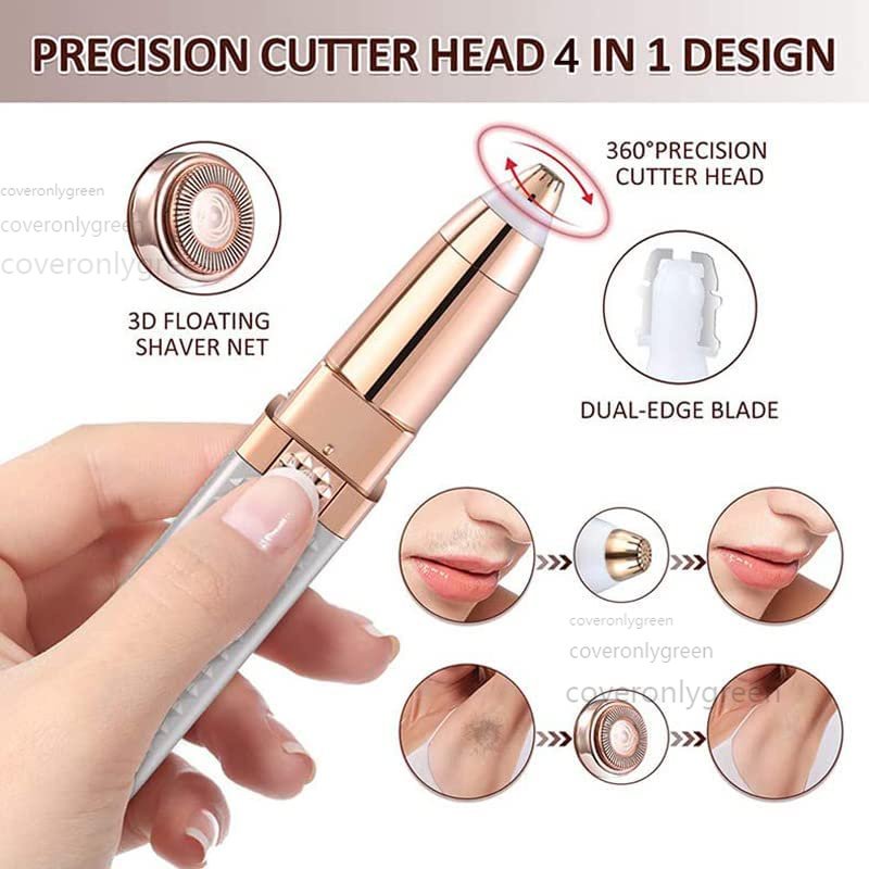4 IN 1 Premium Hair Remover / Multifungsi Pencukur / Pencukur Bulu Tanpa Sakit / USB isi ulang lipstik hair remover / pemangkas alis listrik penghilang bulu hidung