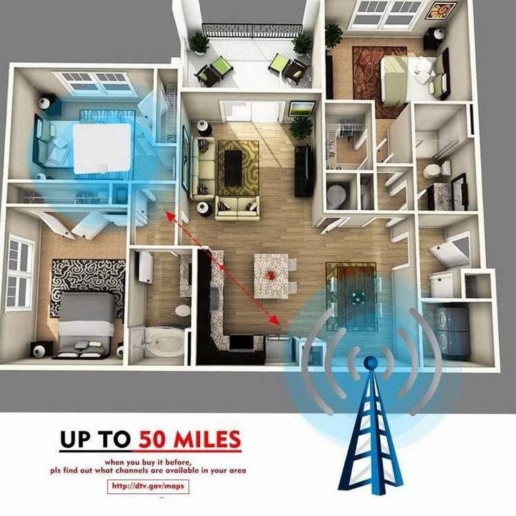 Kejutan Meriah ANTENA TV LED INDOOR DIGITAL 4K ULTRA HD CHANNEL UHF DAN VHF / TV LED