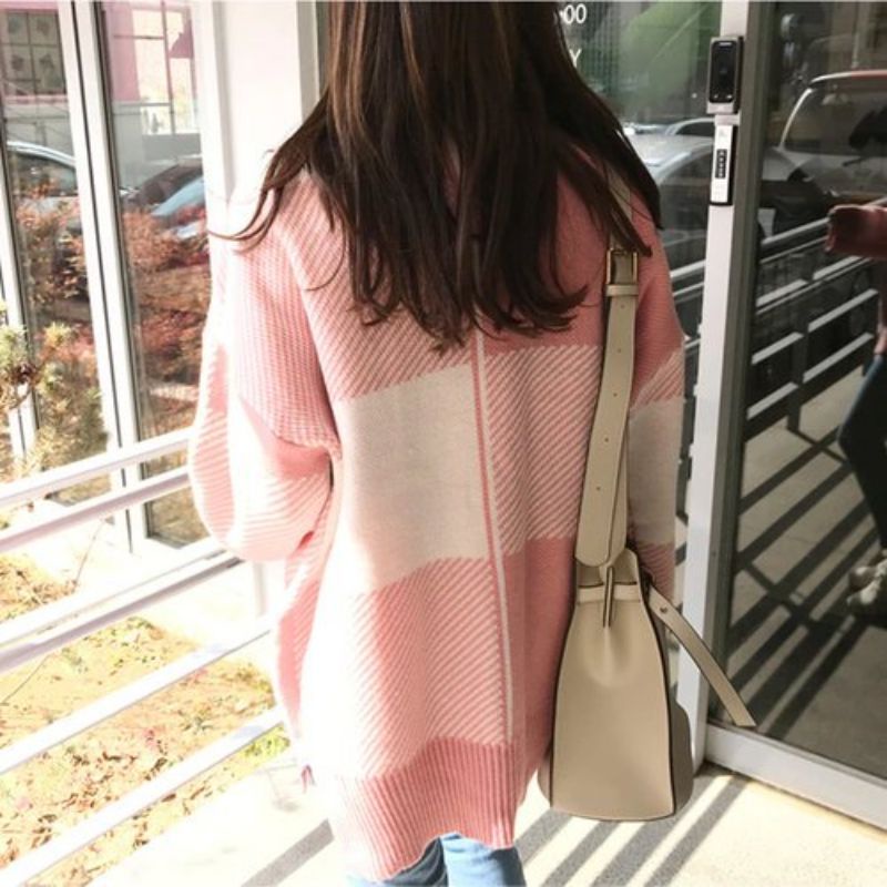 Pads Irene Knit Cardy / Kardigan Rajut Korea Pink Kotak