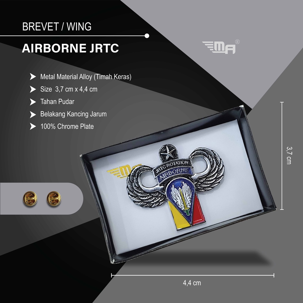 Jual Wing Airborne Jrtc Brevet Brivet Emblem Pin Shopee Indonesia