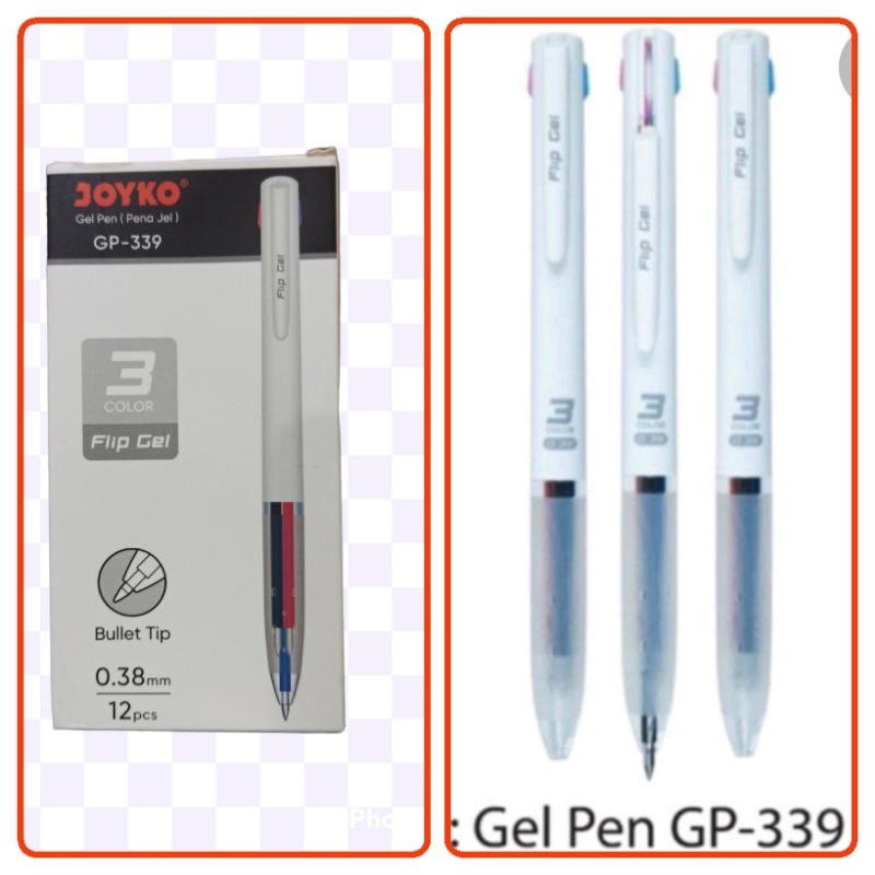 

BOLPEN GEL 3 WARNA Joyko GP-339 , GP-375