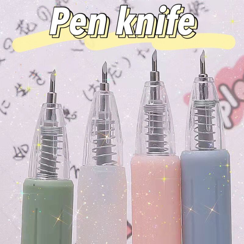 

KIYOWO Pen Cutter Pemotong Kertas COLORFULL PASTEL MACARON Aesthetic Pisau ukir Lucu Pen Knife