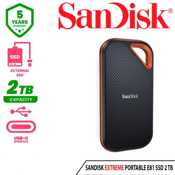 SanDisk Extreme Pro Portable SSD E81 V2 2TB 2000MB/s USB 3.2