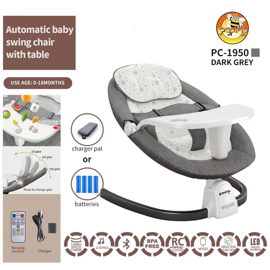 BOUNCER PACIFIC BABY SWING CHAIR WITH TABLE PC-1950