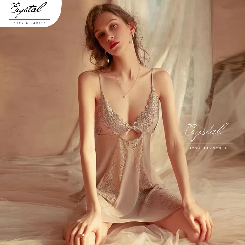 Crystal EVINA Sexy lingerie dress transparan baju tidur sexy lingerie wanita / Lingerie sexy transparan  167