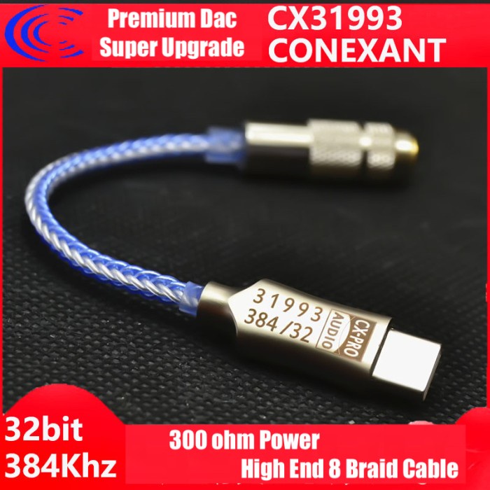 Conexant Cx31993 Pro Hifi Dac Type C To Jack 3.5Mm Aux Audio Adaptor