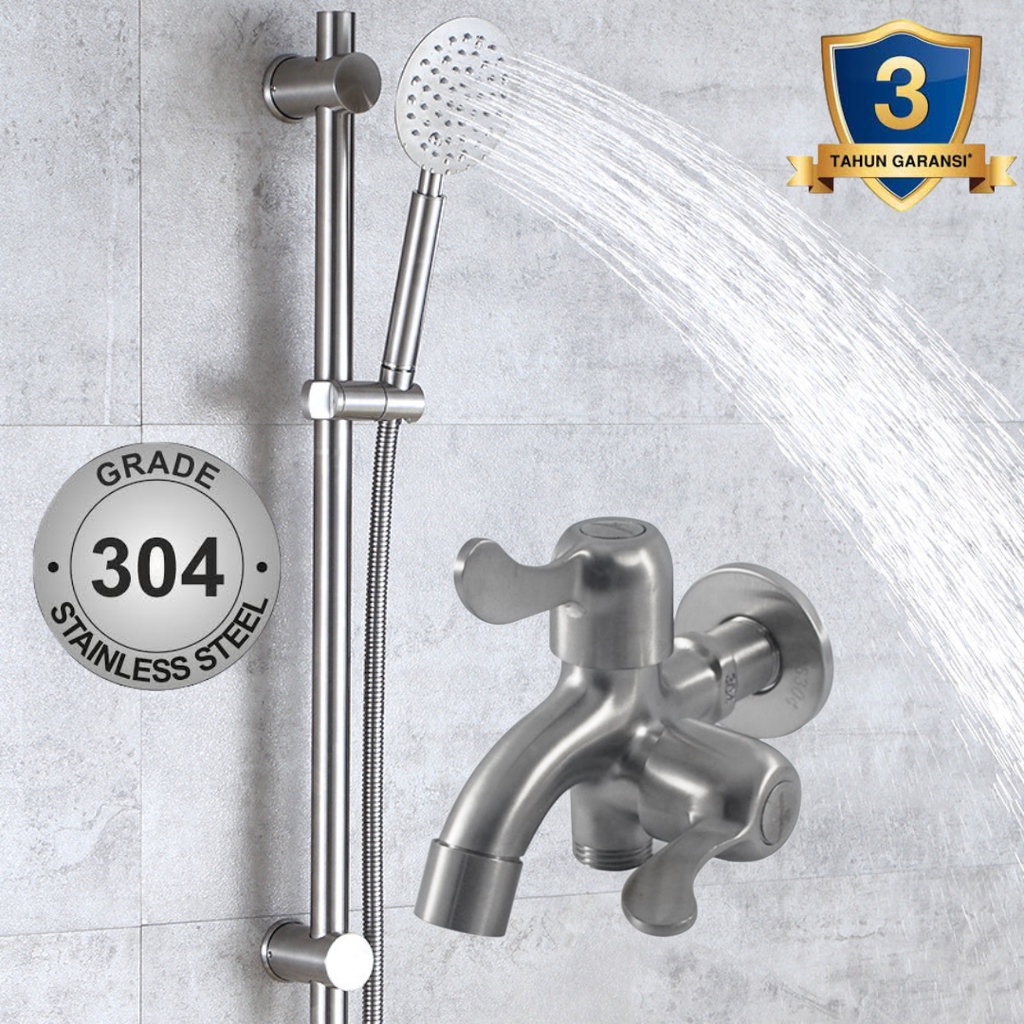 Shower Tiang Hitam Set/ Paket shower tiang Economis