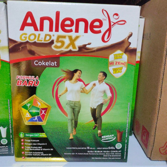 [NEW] Anlene Gold Plus 5x 885gram 885 gram Susu Lansia 900g original cokelat - 640g cokelat