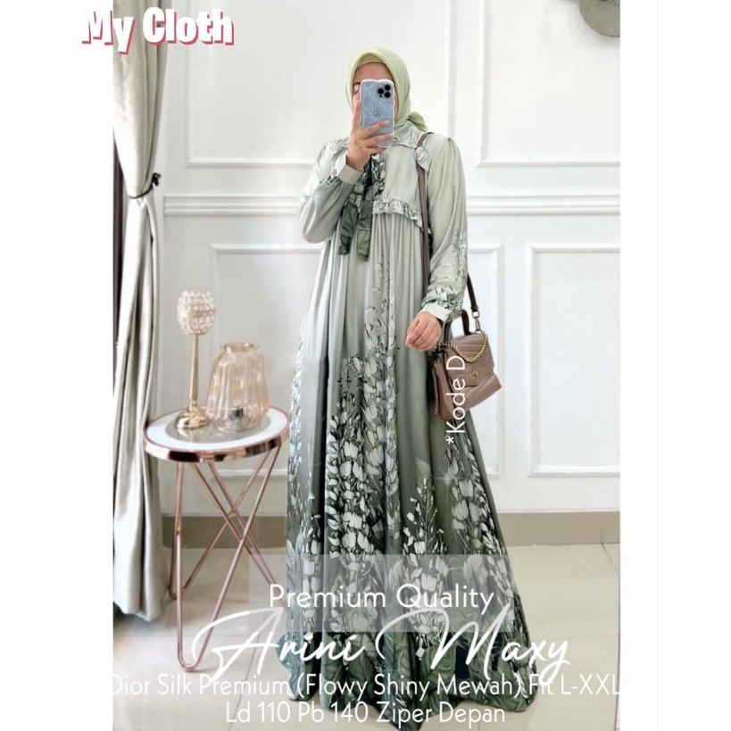 ARINI MAXY DRESS GAMIS MOTIF RUFFLE ORI BY MY CLOTH