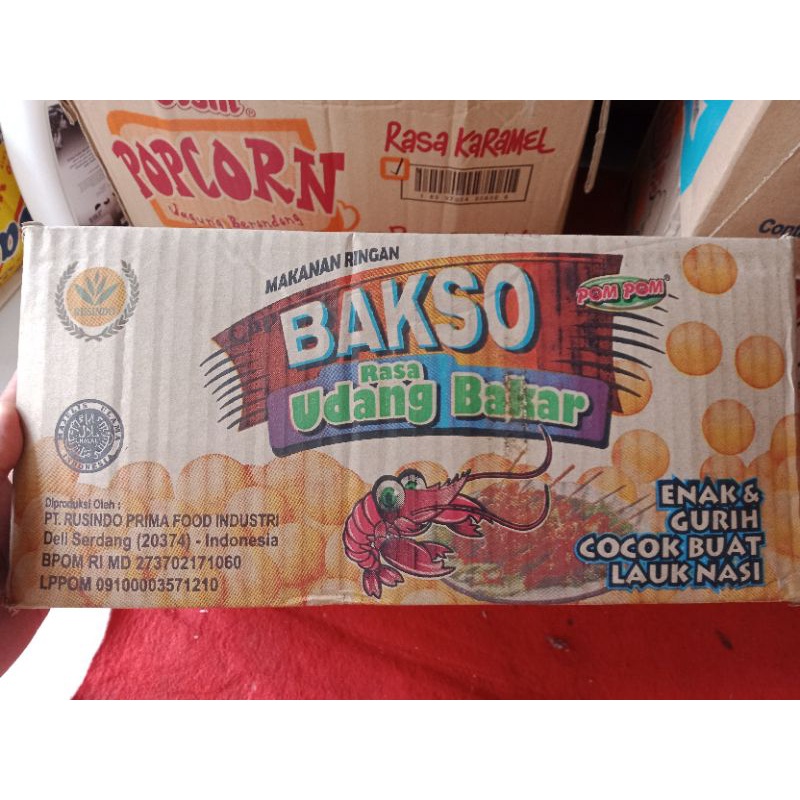 

Makanan Ringan Bakso Rasa Udang Bakar 1 Karton 30 Pcs