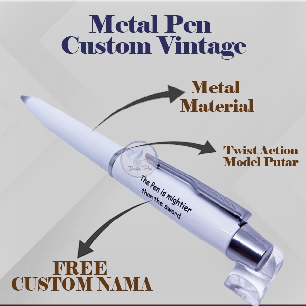 

Pulpen Metal Custom BP Parker Vintage + Box Ekslusif Black. Pen Custom Ukir Nama Elegan
