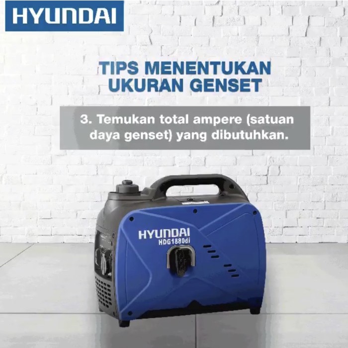 Genset Portable Inverter Hyundai Hdg1880Di