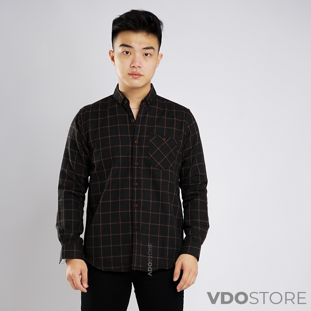 KEMEJA FLANEL PRIA 30 BLACK GOLDIE - M L XL - KEMEJA LENGAN PANJANG VDOSTORE DEWASA BAJU FLANNEL TANGAN PANJANG HITAM NAVY ABU MOTIF KEMEJA COWOK MURAH DEWASA SANTAI TEBAL KUALITAS IMPORT BAJU CATUR PANEL FANEL