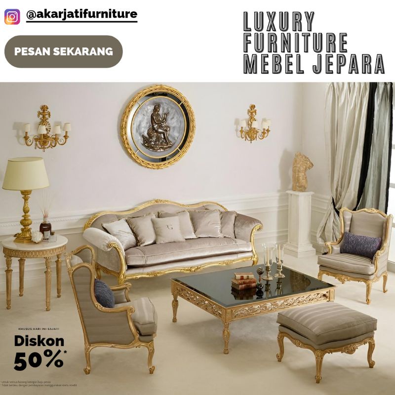 Kursi Tamu Sofa Jok Ukir Luxury Jepara