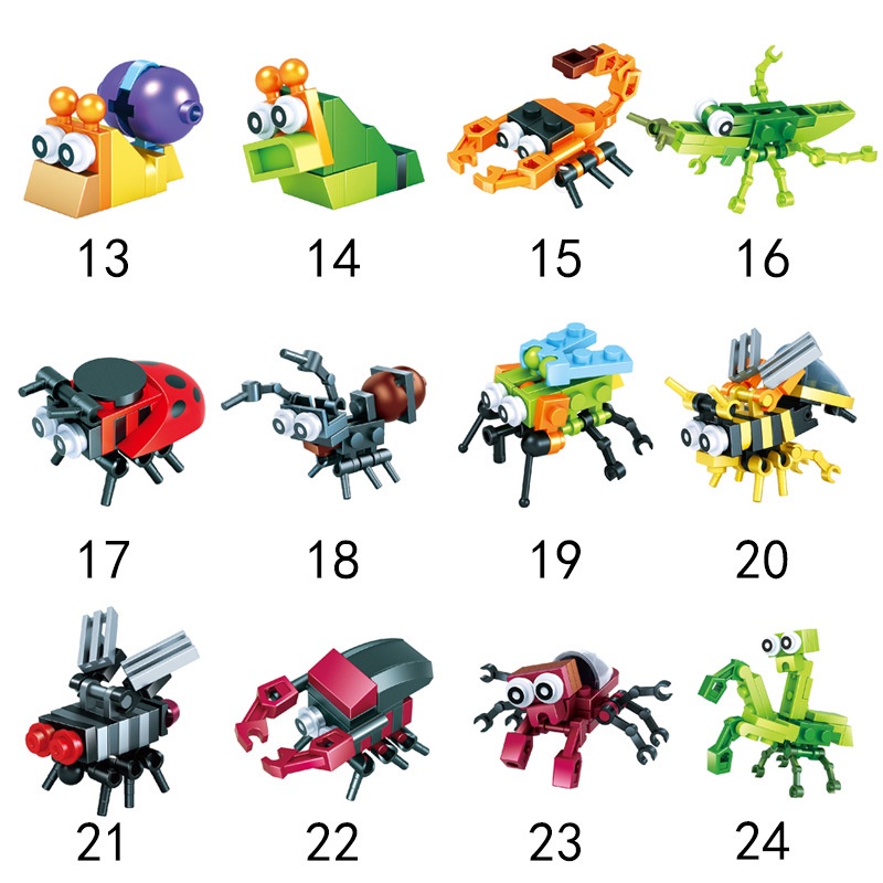 Ready✨Cheap building blocks/blok bangunan serangga/Animal Kingdom / Blok Mainan - Hewan
