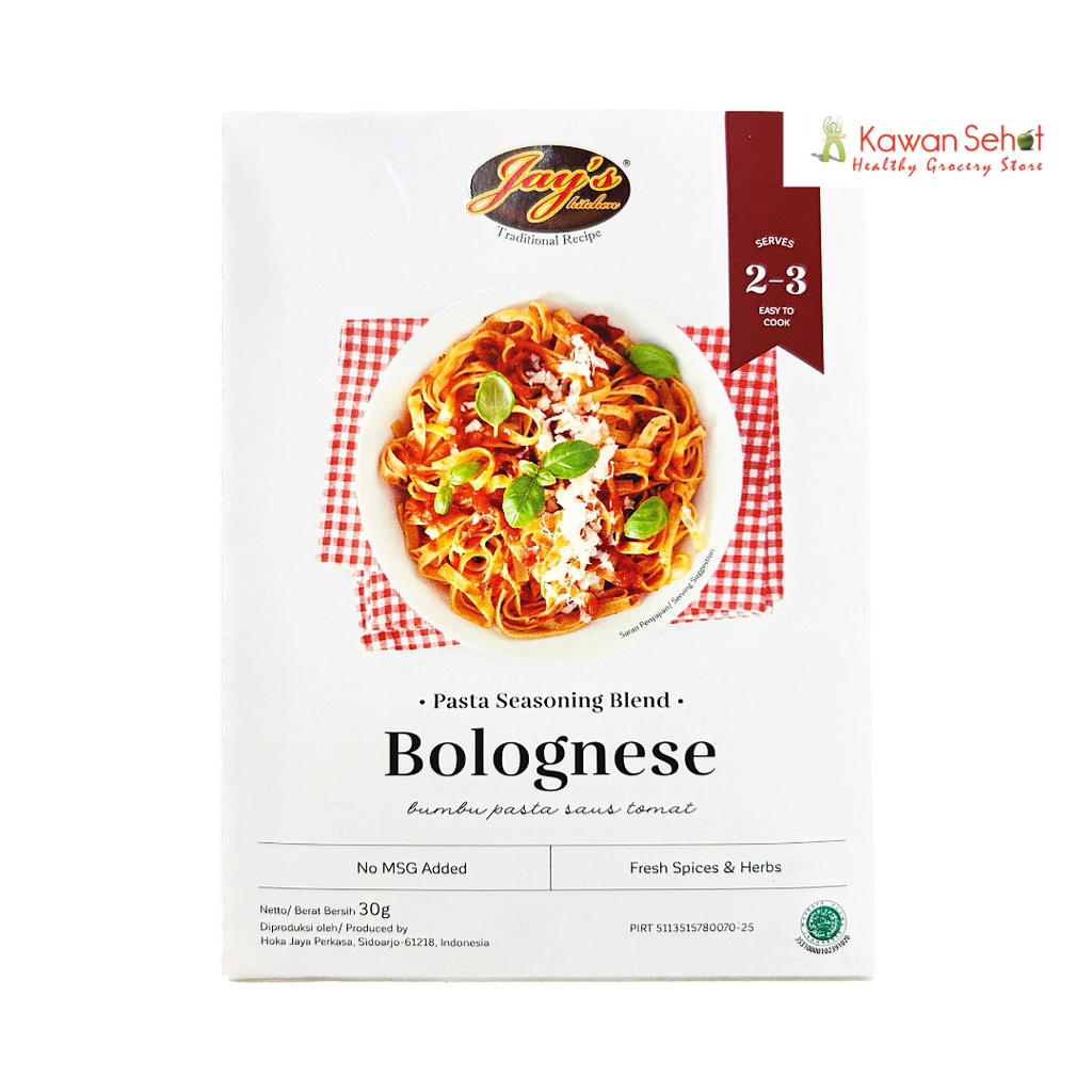 

Jay's Bolognese Pasta Seasoning Blend | Jays Bumbu Pasta Saus Tomat 30gr