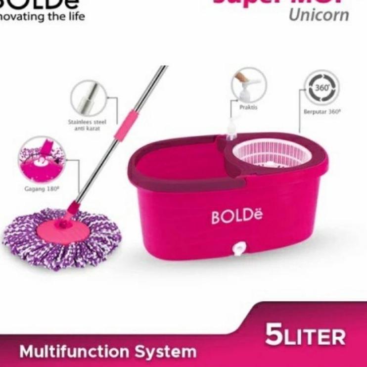 Terbagus.. Alat Pel Super Mop BOLDe M-777X+ Atau Unicorn (Botol + Lubang Drainase) - Asli - SuperMop