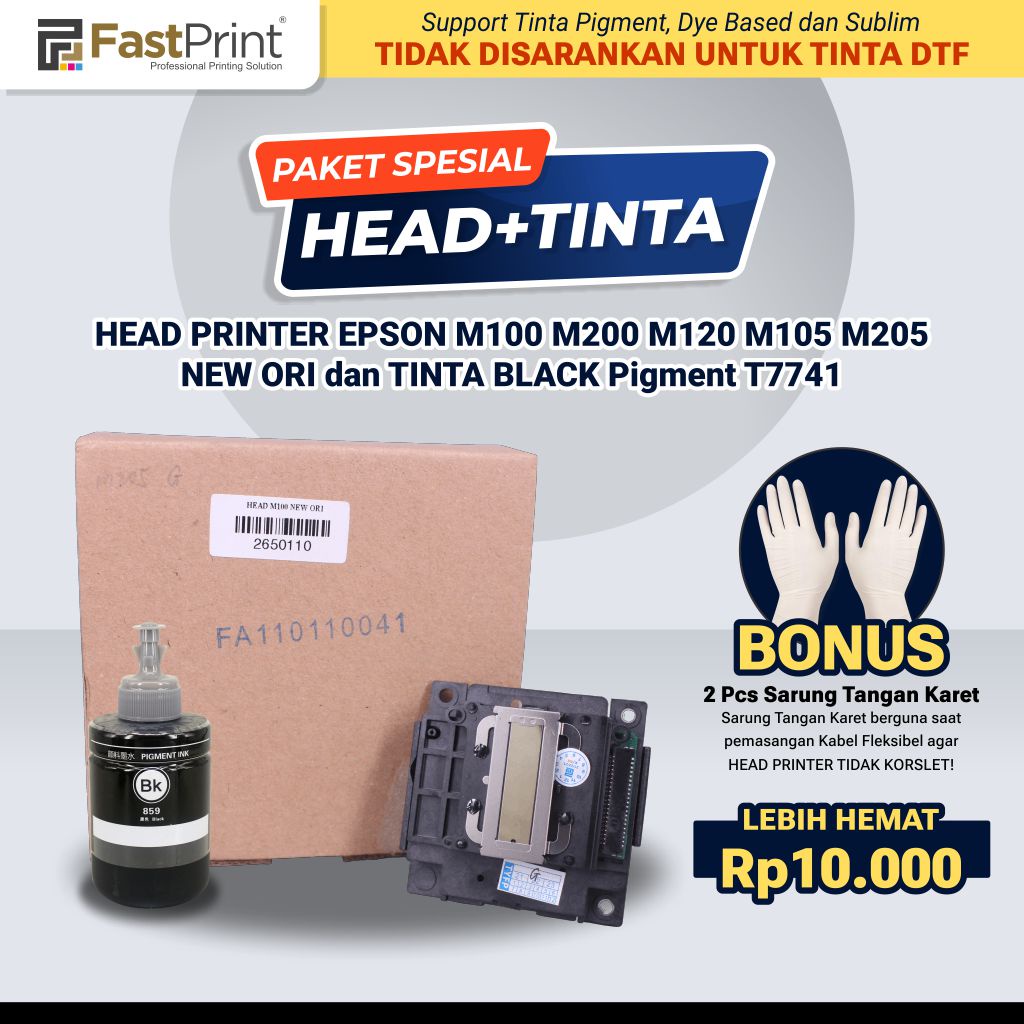 Head Printer Epson M100 M200 M120 M105 M205 New Ori Plus Tinta