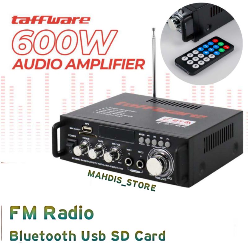 Power Audio Amplifier 600 Watt Bluetooth Karaoke Home Theater Ampli Mini 600W Fm Radio Usb Sd Card