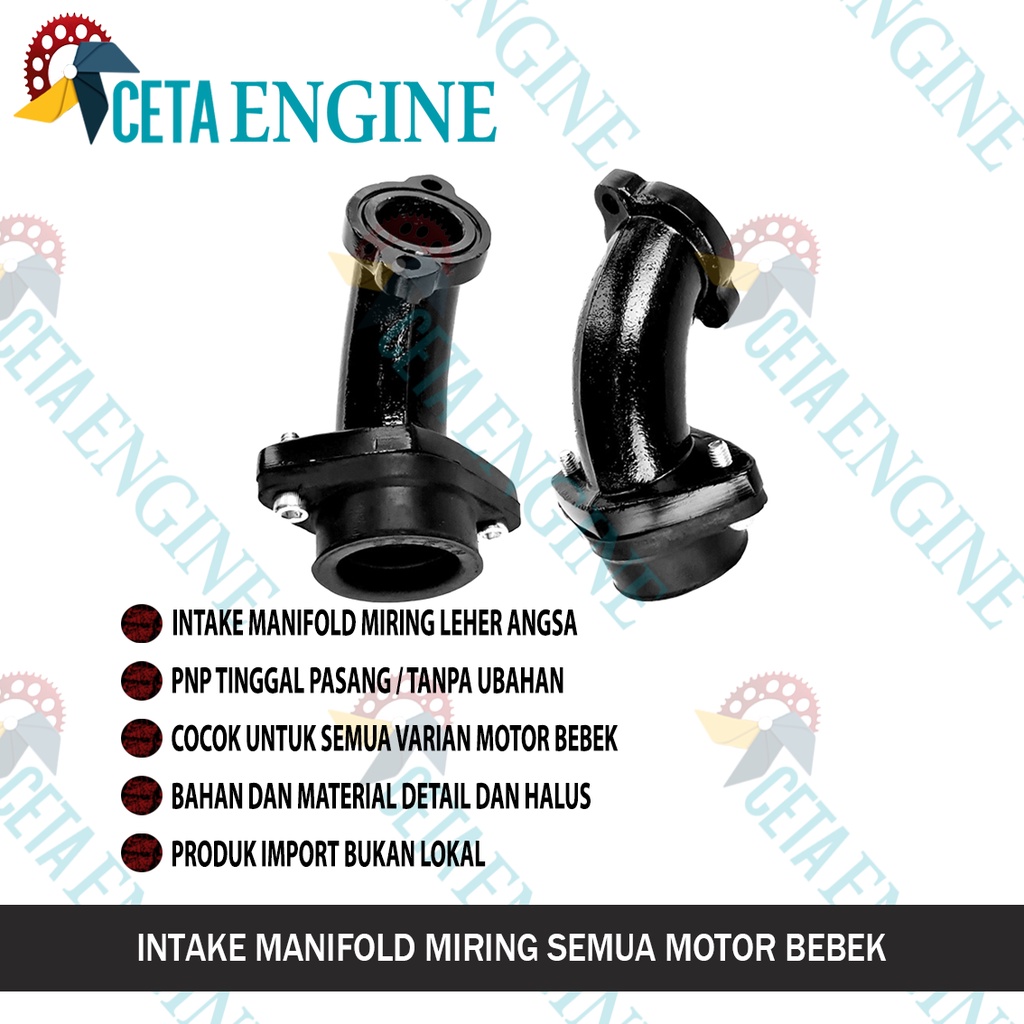[ BISA COD ] INTAKE MANIFOLD INTEK UNTUK SEMUA MOTOR BEBEK SUPRA GRAND REVO SUPRA X 125 VEGA KHARISM