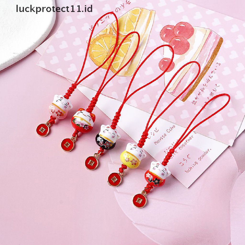 /Fashion Hot// Fashion// Kartun Jepang Lucky Cat Gantungan Kunci Pernak Pernik Telepon Ch Mobil Liontin Key Chain.