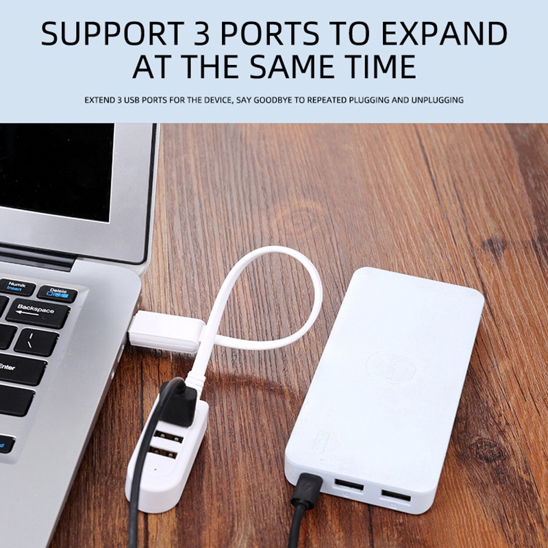 3 Port USB Multi-fungsi 3A Pengisi Daya Konverter Kabel Ekstensi Jalur Ekspansi Multi-port Hub Aksesori Kabel Data Digit