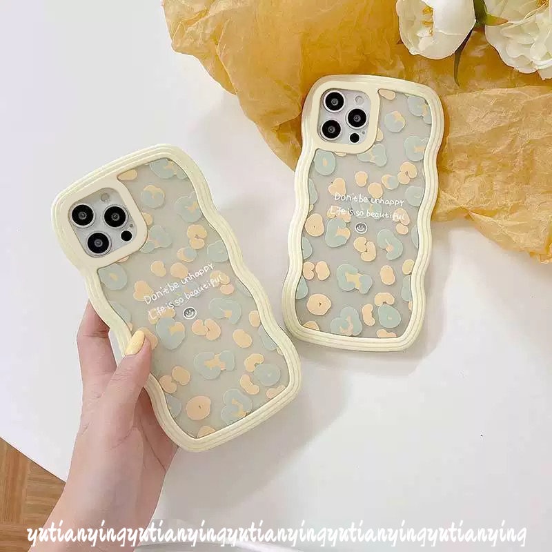 Case Oppo A17 A54 A74 A3s A16s A55 A12 A16 A95 A5s A15 A96 A17K A57 A5 A9 2020 A76 A77 A7 A16K A1k A77s A53 A52 Reno 8 7 7Z 8Z 6 A12E Wavy Edge Fashion Motif Leopard Lembut Sarung TPU