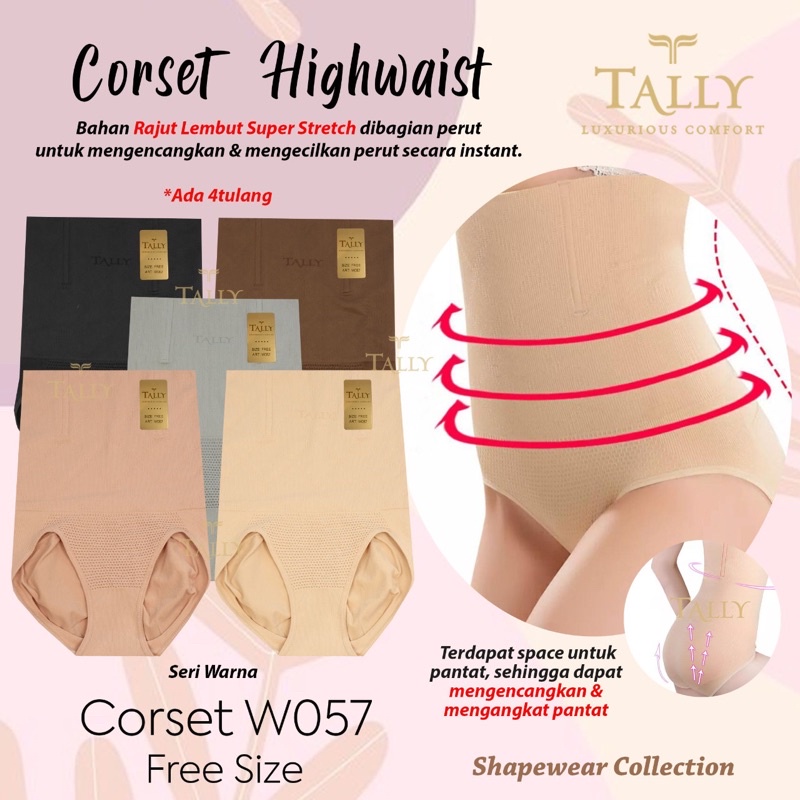 Celana Korset TALLY W057 Slimming Corset Ada Tulang freesize