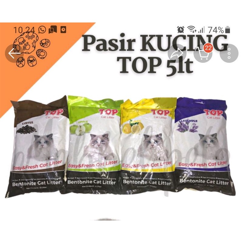 PASIR KUCING WANGI TOP 5LITER - PASIR GUMPAL