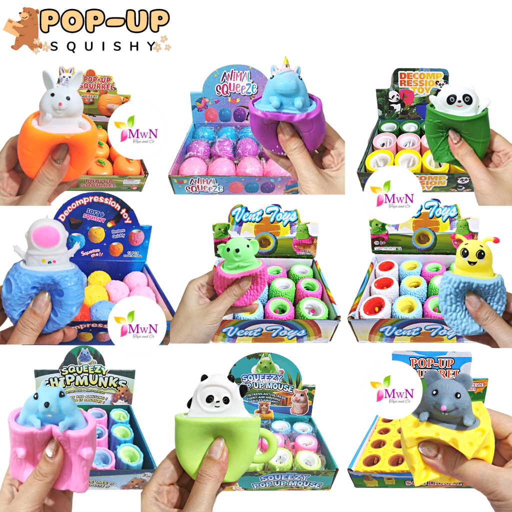 MWN Mainan Squishy Pop up Animal / Squishy Anti stress