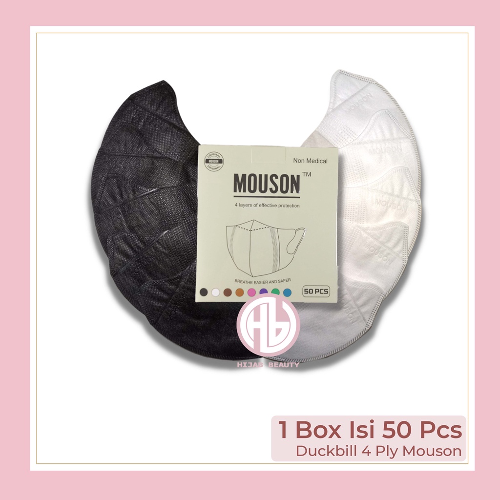 Masker Duckbil / Duckbill 4 Ply Mouson 1 Box Isi 50 Pcs