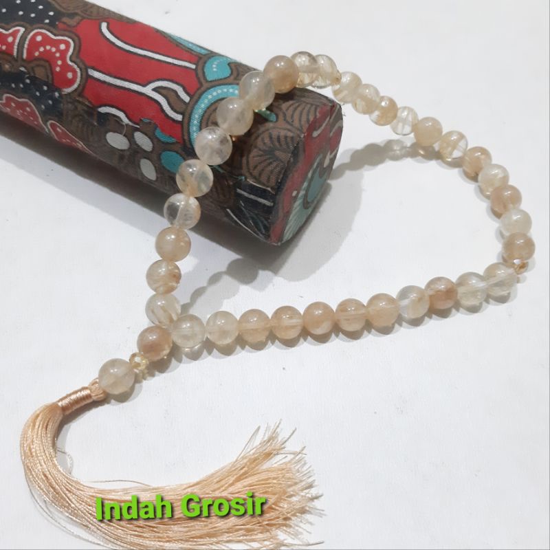 Tasbih Batu Rambut Cendana 10mm Natural