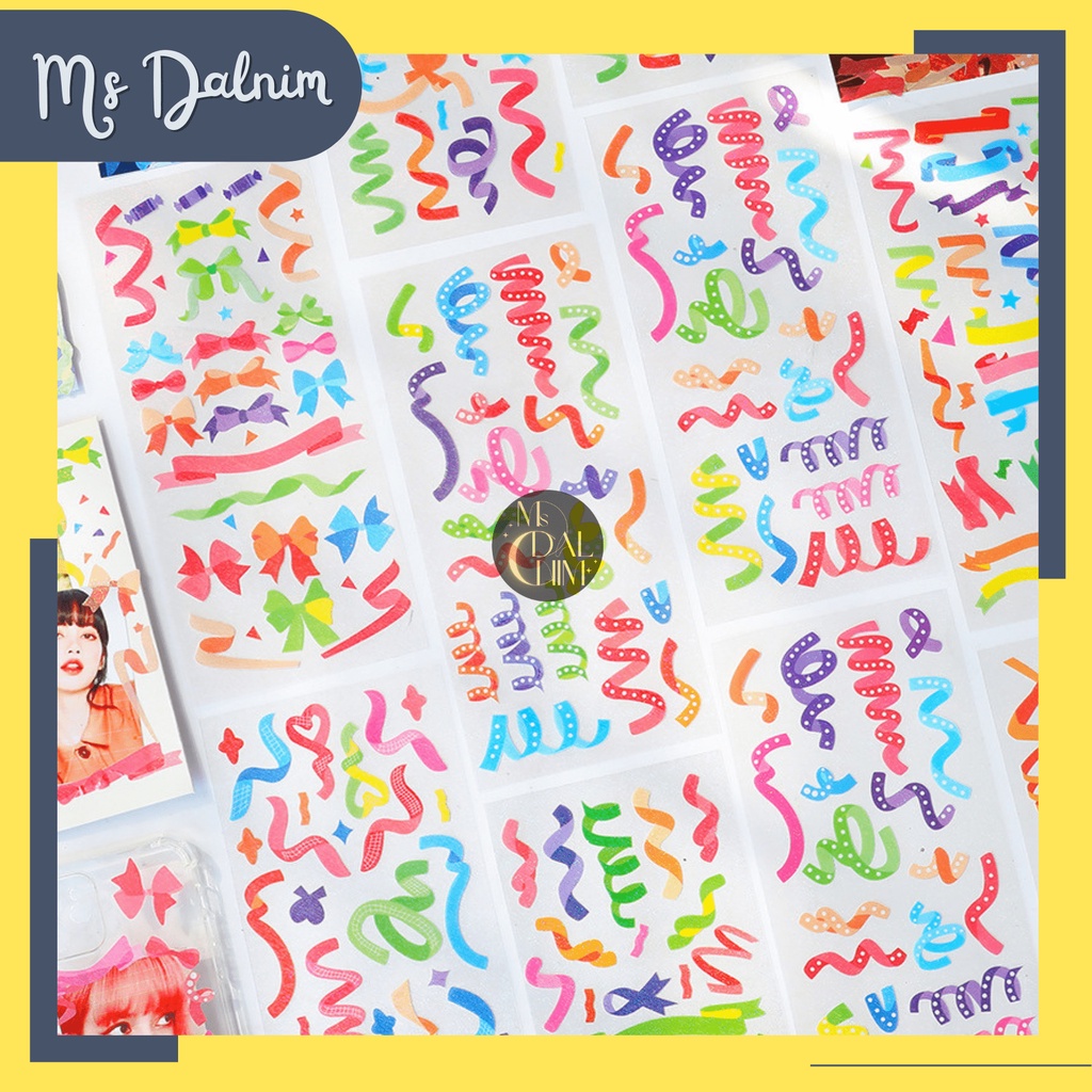 

Stiker Confetti Aesthetic Mengkilap Lucu Anti Air Ribbon Banner Gliter Hologram Deco Sticker Photocard PC Holder Dekorasi Journal Diary Bujo Cartoon Cute Decor HP Kpop Idol Toploader Cahol Korea Jepang Kawaii DIY Planner Scrapbook Craft [ST87]
