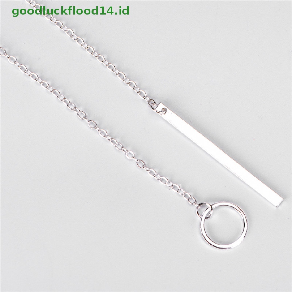 [GOOGFOUR] Kepribadian Wanita Sederhana Menakjubkan Golden Bar Lingkaran Lariat Kalung Perhiasan [TOP]