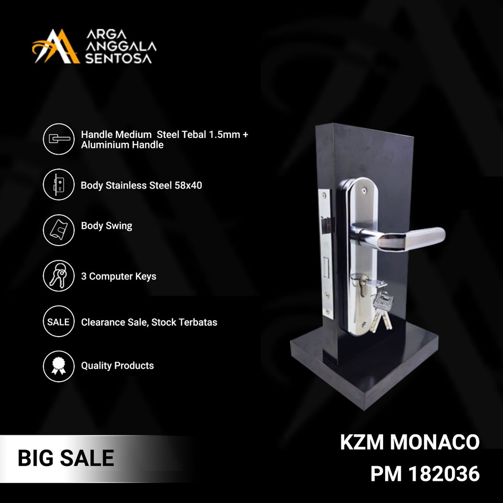 Gagang Pintu Set / Handle Pintu Set Medium KZM Monaco PM 1820.36