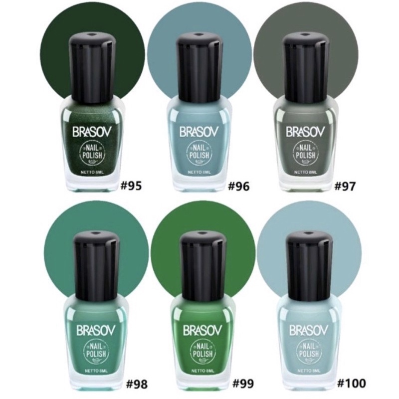 Brasov Nail Polish Green | Cat Kutek Hijau 8ml