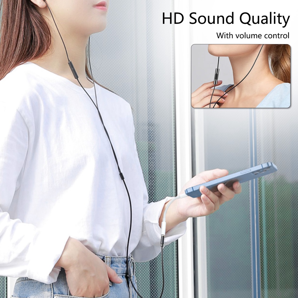 FEINODI Light- ing i- Phone  headphone/headset  light- ing to 3.5mm Aux Audio headphone/Earphone jack adapter/Splitter/Cable Cord/connector/dongle i- pad to microphone earbud /trrs converter Compatible with i- Phone 14/13/12 Support IOS 15（Can't call）