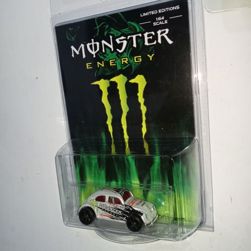 Monster Energy III Custom Vw Beetle Rubber Tires Metal Body And Chassis Mattel Hw Hot Wheels Hotwhee