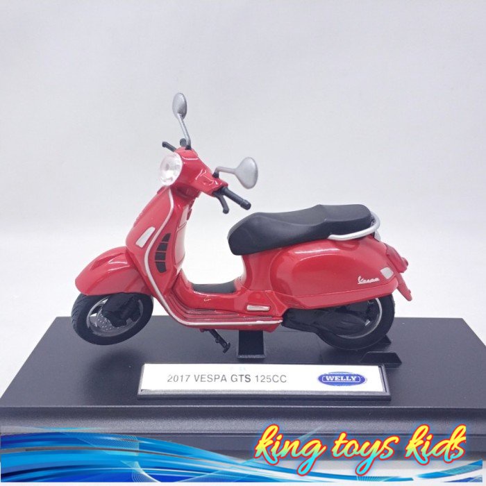 LARIS / Diecast Vespa GTS 125CC 2017 clasik Miniatur motor klasik welly