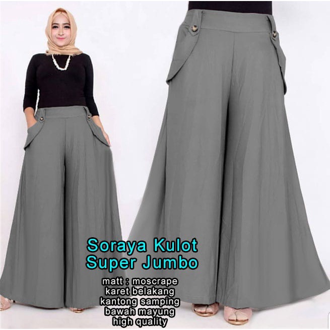 PIK - Celana Kulot Soraya L(64148), XL(66165) , XXL(68152), 3XL(70153)/ Celana Kulot Wanita/ Celana Jumbo