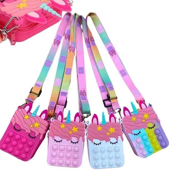 5.5 Flash Sale Tas Selempang Anak Pop It Unicorn IMPORT Kekinian Tik tok Fashion