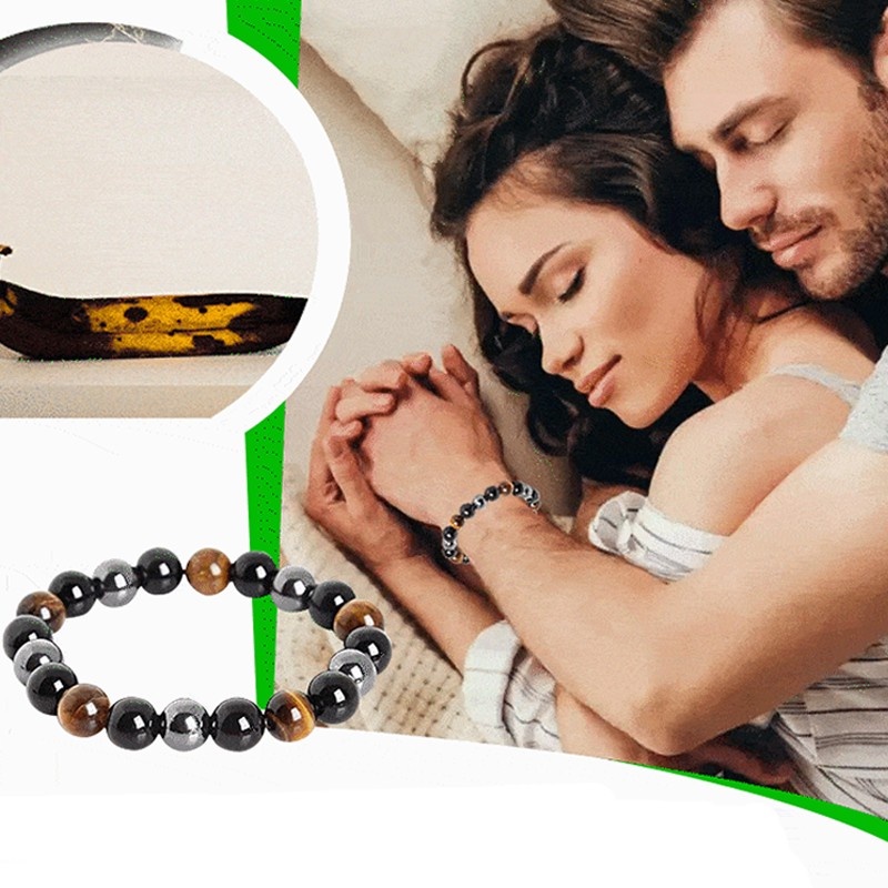 1pc 8pcs 10mm Hitam Obsidian Hematite Tiger Eye Beads Gelang Magnetik Perlindungan Kesehatan Perhiasan Untuk Wanita Pria