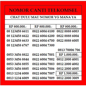 Nomor Cantik Simpati SP 250 - 3500 Kartu Perdana Telkomsel Kartu As Nomer Loop