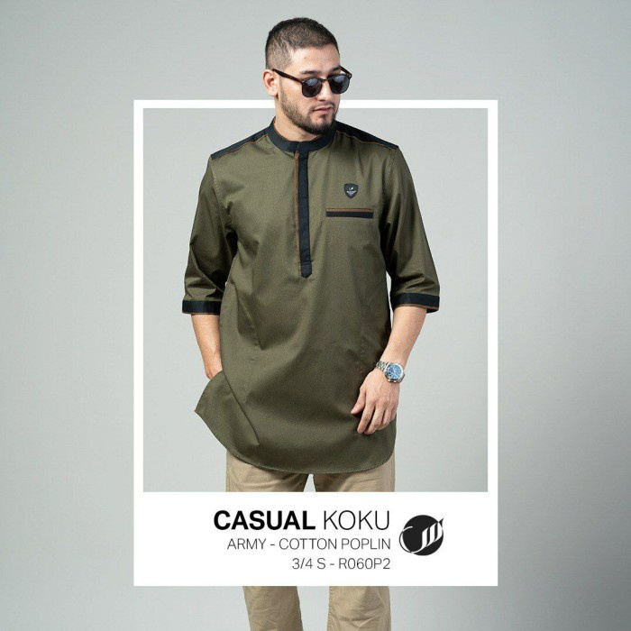 {FamilyStore} BAJU KEMEJA KOKO KURTA SAMASE KUALITAS PREMIUM - ARMY S Murah