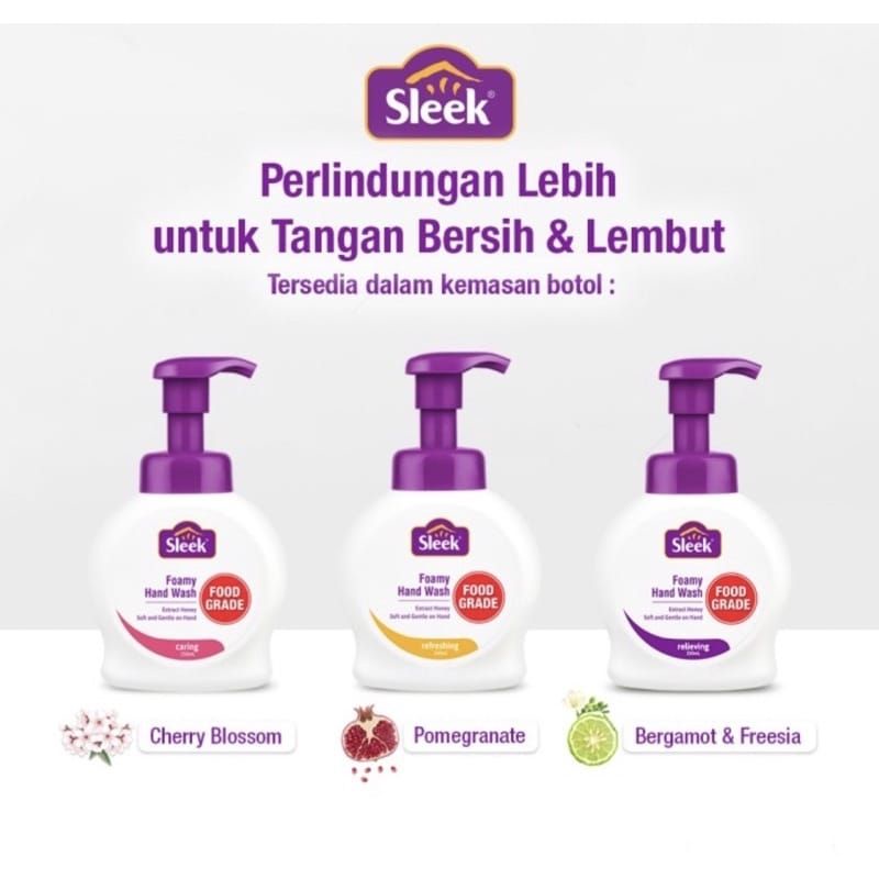 Sabun Cuci Tangan SLEEK 250ml  Busa Foamy Hand Wash Pump Pompa Berbusa foam lembut di tangan