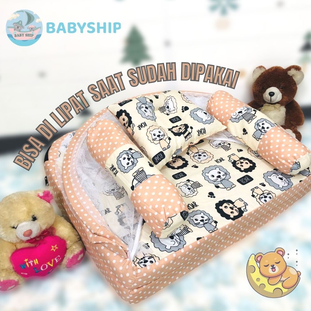 PAKET HEMAT!! Kasur Bayi Lipat Kelambu + Sofa Bayi Multifungsi 20+ Motif Merk BabyShip