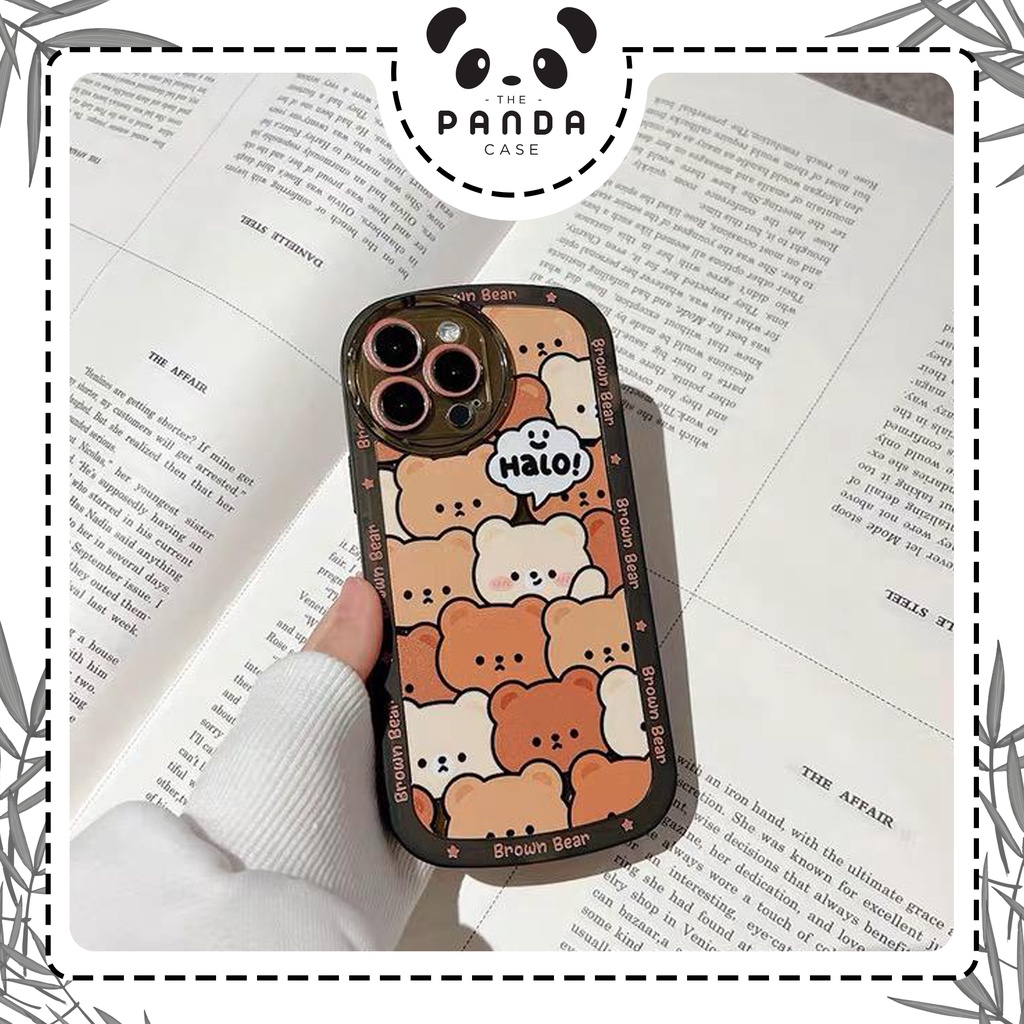 [TPC] Soft Case OVAL BEAR BROWN Protection Camera Shookproof Phone Case FULL COVER IPHONE 6 6S 7 8 PLUS X XS IP065